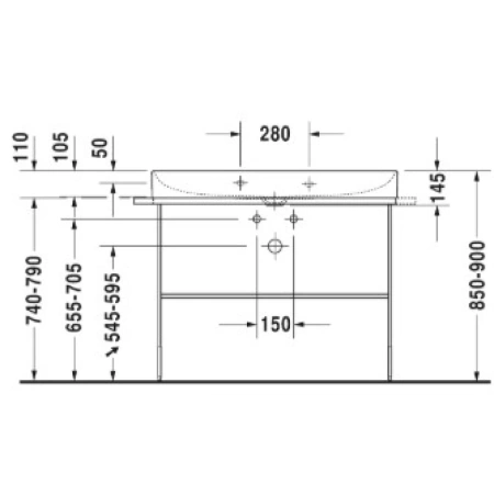 Раковина 100x47 см Duravit DuraSquare 2353100041