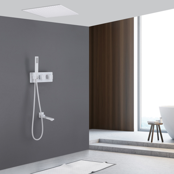 Душевой комплект Abber Daheim AF8254W с термостатом белая матовая