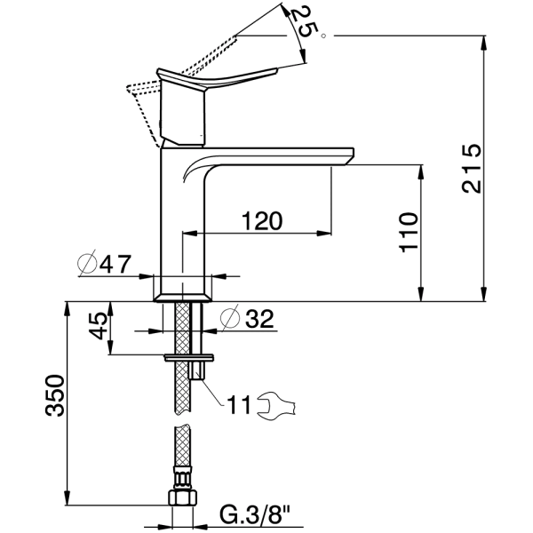 Смеситель для раковины Huber Harlock HK0005446T