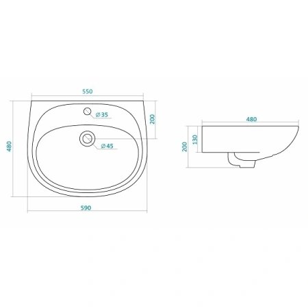 Раковина Анимо 60 см Santek 1WH110508