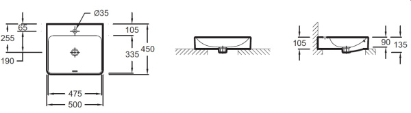 Раковина Jacob Delafon Vox EVE112-00