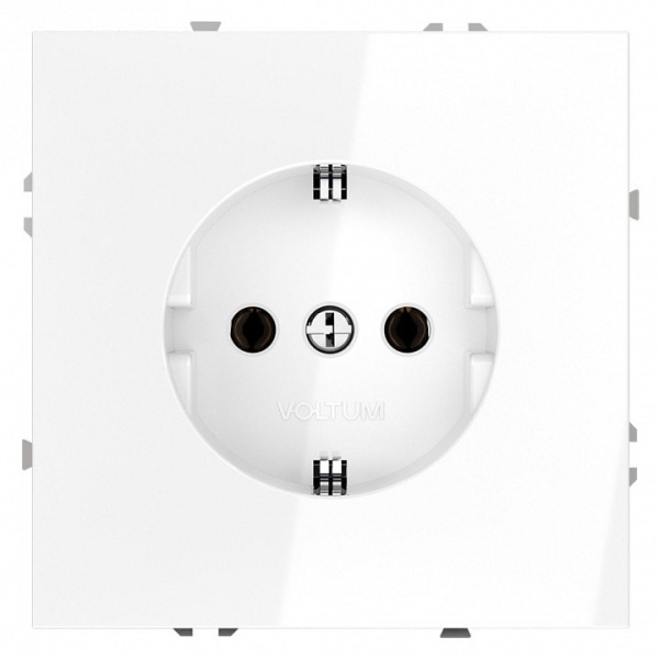 Розетка с заземлением без рамки Voltum S70 VLS040101
