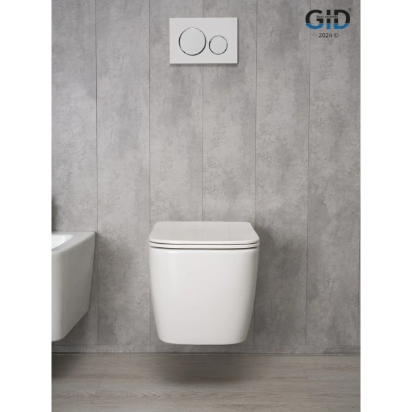 Унитаз подвесной GID Tr2140 безободковый, с сиденьем микролифт, белый
