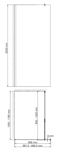 Душевая перегородка WasserKRAFT Rossel 28W 28W39 черная