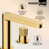 Смеситель для раковины WasserKRAFT Ems 7635 золото