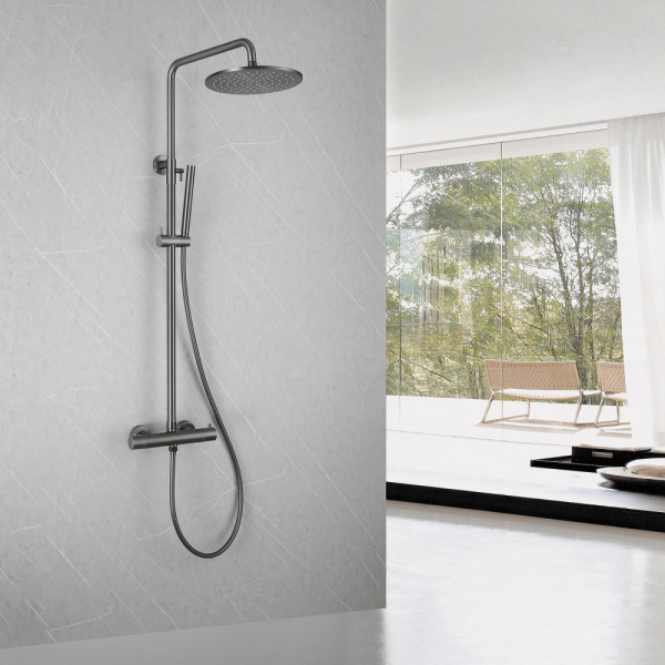 Душевая стойка Abber Wasser Kreis AF8160NGL с термостатом никель