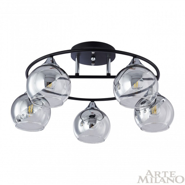 Потолочная люстра Arte Milano AMALFI-322403 322403/5 BK+CR