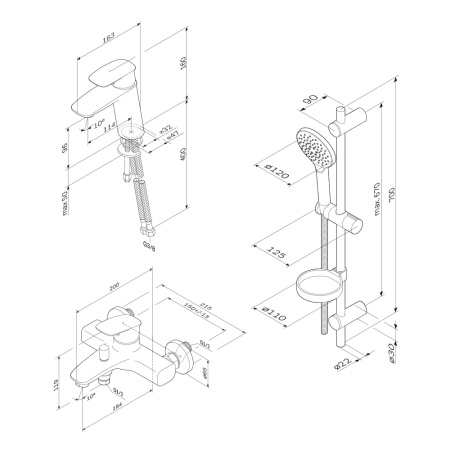 Комплект смесителей AM.PM Spirit V2.1 F40971A00