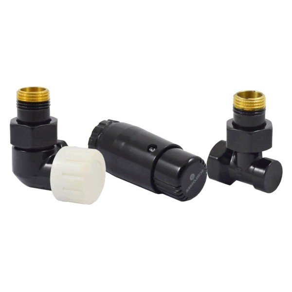 Комплект трехосевой SCHLOSSER STANDARD MINI 1/2" левый, Ral 9005, с термоголовкой MINI M30x1,5