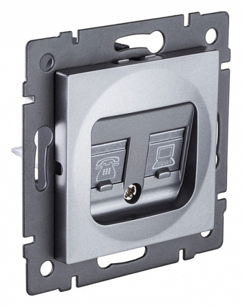 Розетка двойная RJ-11 и Ethernet RJ-45, без рамки Kollinger  REA-011GY