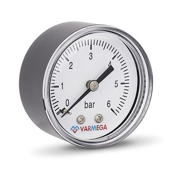 Манометр VARMEGA аксиальный 50 мм, 6 бар, 1/4", VMMT08-500602