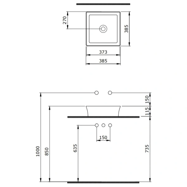 Раковина 38,5x38,5 см Berges Ego SL 181010