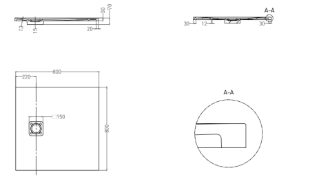 Душевой поддон Salini Oasi 80х80 120323M