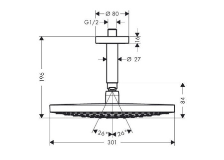 Верхний душ hansgrohe Raindance Select S 27337000
