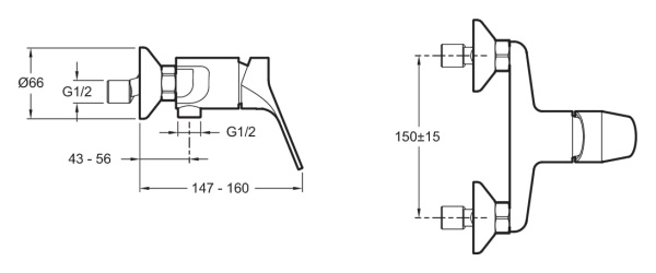 Смеситель для душа Jacob Delafon BRIVE E75765-CP