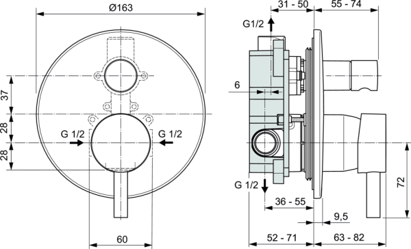 Смеситель для ванны и душа Ideal Standard Ceraline A6939AA