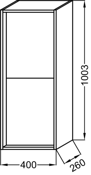 Пенал Jacob Delafon EB1587-E52-S50 аквамарин дуб табак
