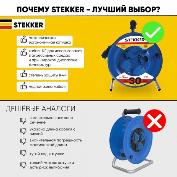 Удлинитель Stekker Professional 39786