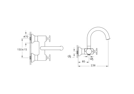 Смеситель для ванны Vitra Origin Classic A42893