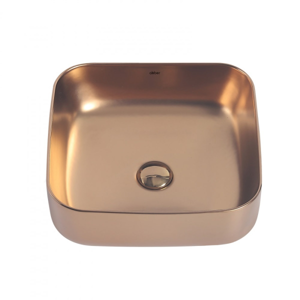 Раковина накладная Abber Rechteck 38 AC2211MRG розовое золото матовое