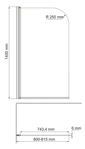 Шторка для ванны WasserKRAFT Leine 35P01-80W WHITE