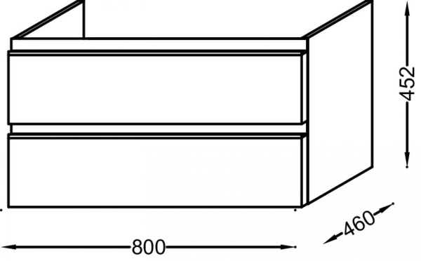 Тумба под раковину 80 см Jacob Delafon Vox EB2028-RA-N29 серая кожа