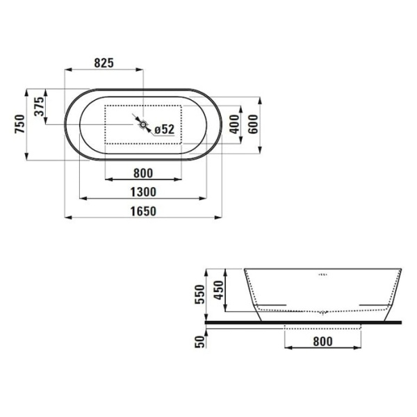 Акриловая ванна Laufen Pro 165х75 2.3995.2.000.000.1