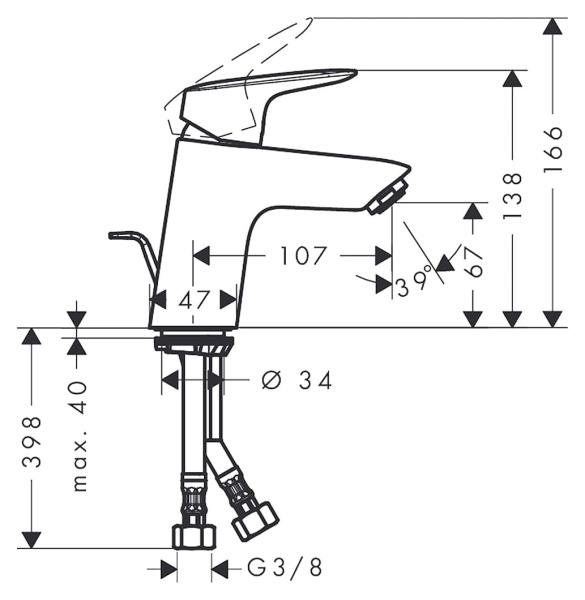 Смеситель для раковины hansgrohe Logis 71071000