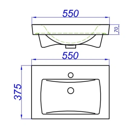 Раковина 55x37,5 см Aqwella Тигода 30969
