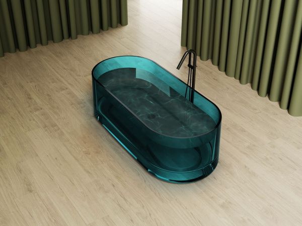 Прозрачная ванна Abber Kristall 170 AT9708Aquamarin бирюзовый