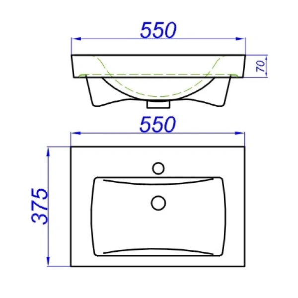 Раковина 55x37,5 см Aqwella Тигода 30969