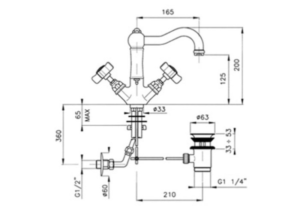 Смеситель для раковины Nicolazzi Half Dome 1432CR70