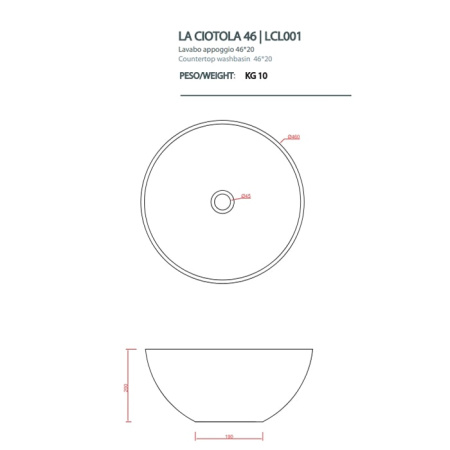 Раковина Artceram Laciotola LCL001 01 00