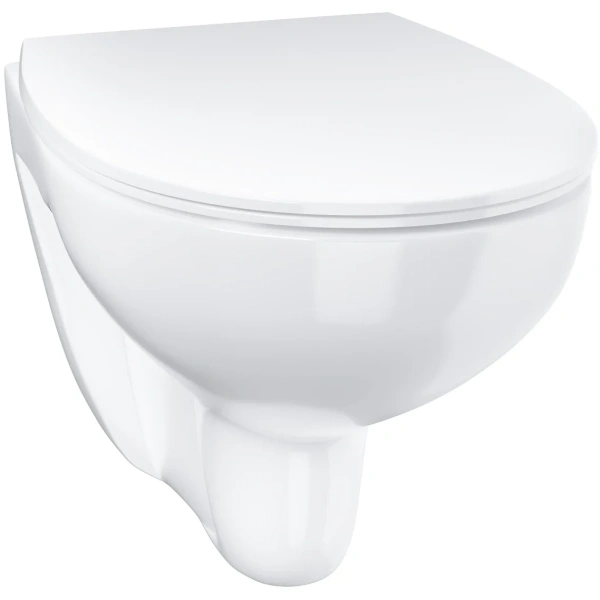 Унитаз подвесной Grohe Bau Ceramic 39899000 безободковый, с сиденьем микролифт, альпийский белый