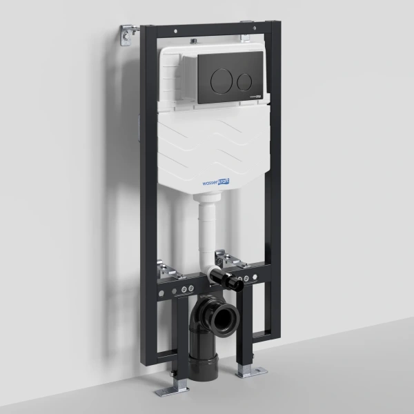 Инсталляция для унитаза WasserKRAFT Vils 56 56TLT.010.ME.MB02 с кнопкой смыва, черный матовый
