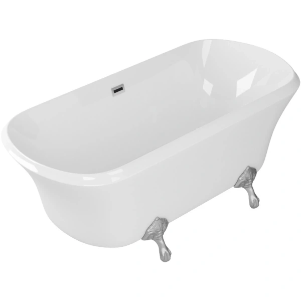 Акриловая ванна Grossman Retro GR-1001 172x80 см, отдельностоящая, белый глянец