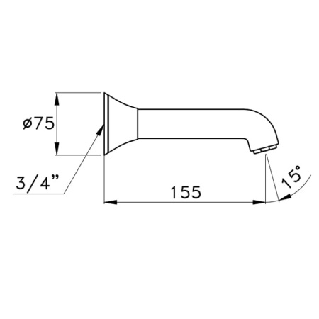 Излив для ванны Stella 130 CT 09000 CR00