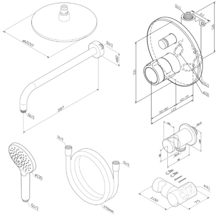 Душевой комплект AM.PM X-Joy FT85A1RH10