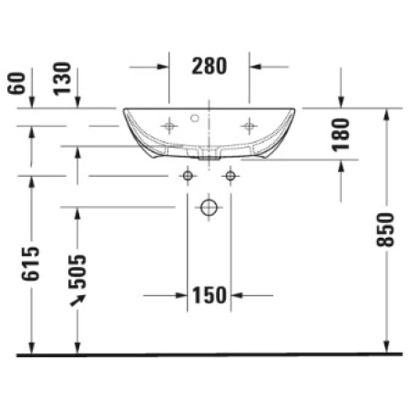 Раковина 60x40 см Duravit ME by Starck 2343600000