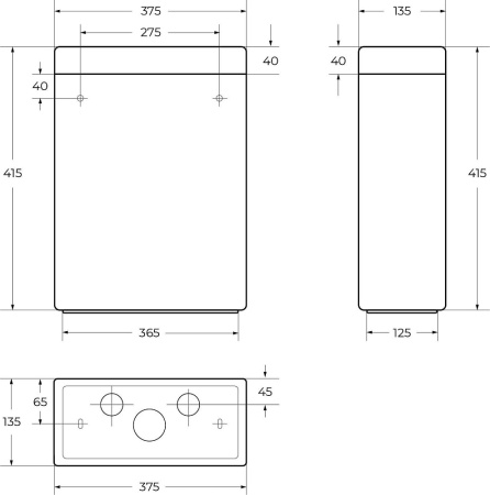Бачок для унитаза Cezares Stylus CZR-151-T, белый