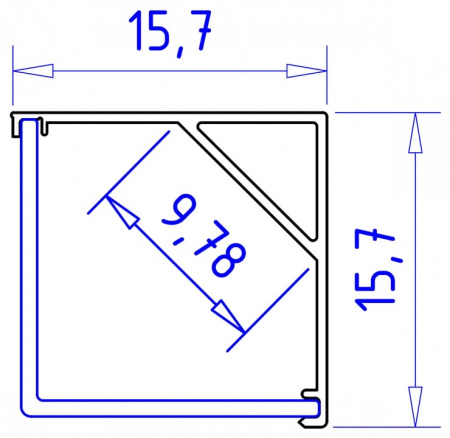 Профиль накладной угловой внутренний Ambrella Light GP GP2150AL