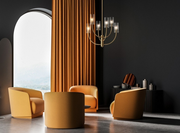Люстра на штанге Maytoni Arco MOD223PL-06BS
