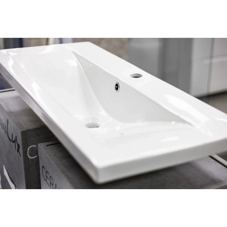 Раковина CeramaLux 9393-90 91x40 см, накладная, белый