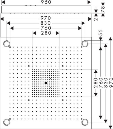Верхний душ Axor ShowerCollection 10623800 нержавеющая сталь