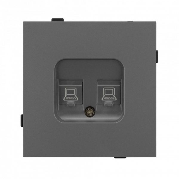 Розетка двойная Ethernet RJ-45 и со шторками, без рамки Arlight SCT-TENDO 054597