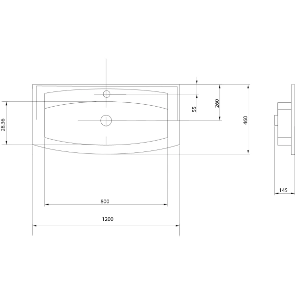Раковина 120x46 см Акватон Милан 1A704531ML010
