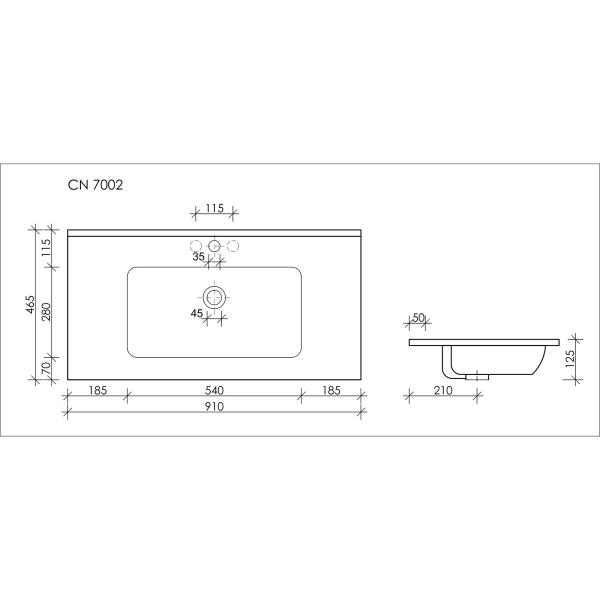 Раковина 91x46,5 см Ceramica Nova Element CN7002