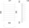 Виктория П8 500х800 бп500 Полотенцесушитель TERMINUS