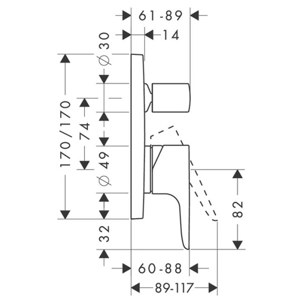 Смеситель для ванны Axor Citterio M 34425000