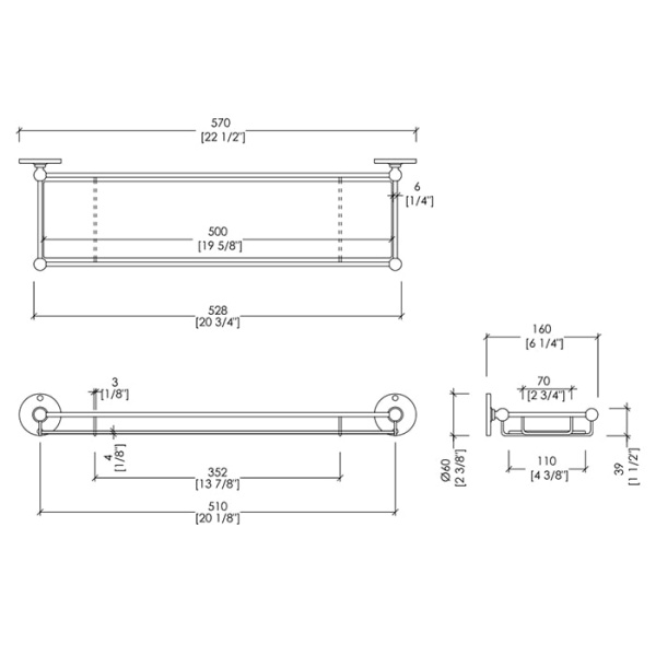 Полочка Devon&Devon Cavendish WM10CR хром